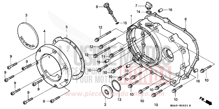 KURBELGEHAEUSEABDECKUNG (VT1100CV/CW/C2) von Shadow PEARL HOD ROD YELLOW (Y130A) von 1997