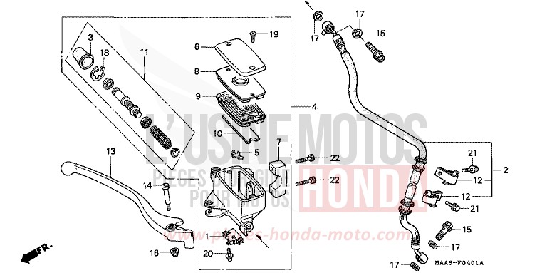 VORDERRADBREMSE (VT1100CV/CW/C2) von Shadow REARL SEDONA RED (R223U) von 1998