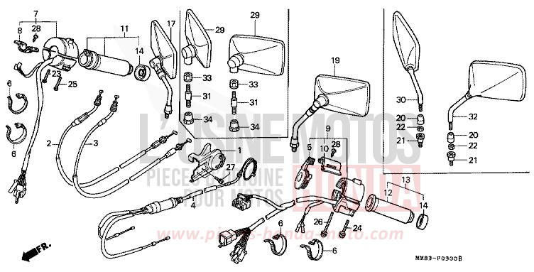 SCHALTER/KABEL von Shadow CANDY SPECTRA RED (R176BA) von 1994