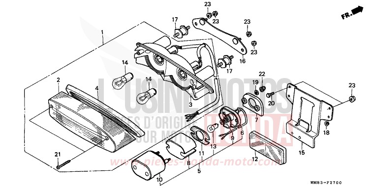 HECKLEUCHTE von Shadow CANDY SPECTRA RED (R176BA) von 1994