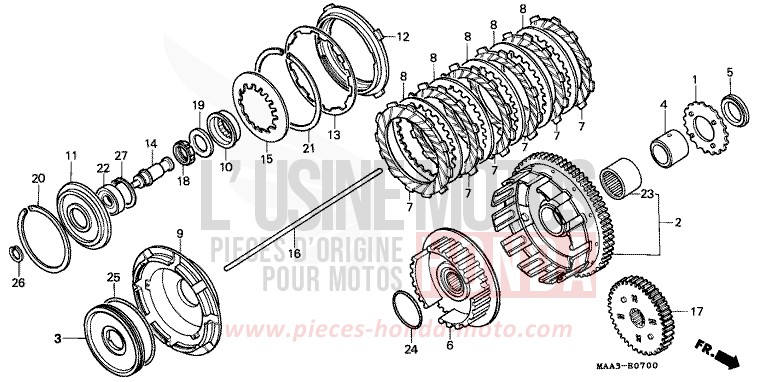 KUPPLUNG (VT1100CS/CT) von Shadow CANDY SPECTRA RED (R176BA) von 1995