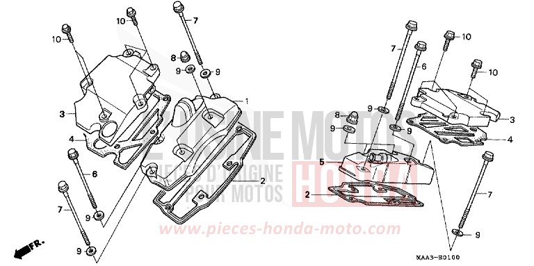 ZYLINDERKOPFDECKEL (VT1100CS/CT) von Shadow PEARL ATLANTIS BLUE (B142AA) von 1995