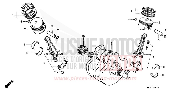 KURBELWELLE/KOLBEN von Shadow CANDY WINE BERRY RED-U (R114) von 1988