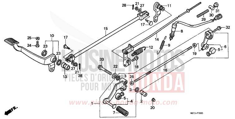 BREMSPEDAL/SCHALTPEDAL von Shadow CANDY WINE BERRY RED-U (R114) von 1990