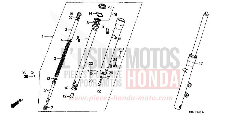 GABEL, VORNE von Shadow SCHWARZ (NH1) von 1993