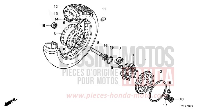HINTERRAD von Shadow SCHWARZ (NH1H) von 1993