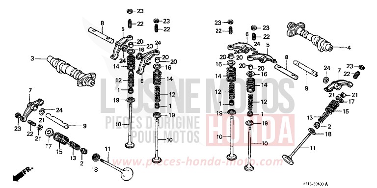 NOCKENWELLE/VENTIL von Shadow CANDY GLORY RED-U (R101) von 1993