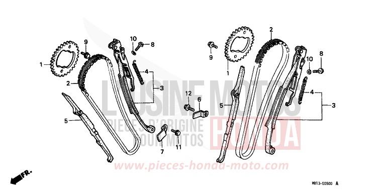 NOCKENWELLENKETTE/SPANNVORRICHTUNG von Shadow CANDY GLORY RED-U (R101) von 1993
