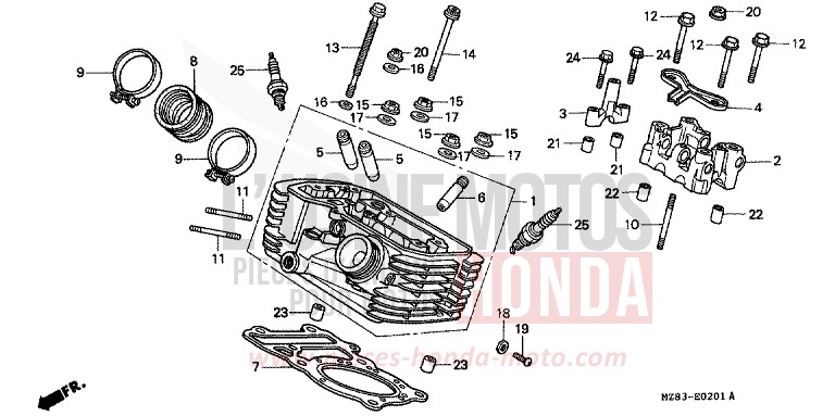 ZYLINDERKOPF (HINTEN) von Shadow ACCURATE SILVER METALLIC (NH146B) von 1994