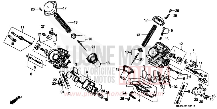 VERGASER (EINZELTEILE) von Shadow ACCURATE SILVER METALLIC (NH146B) von 1994