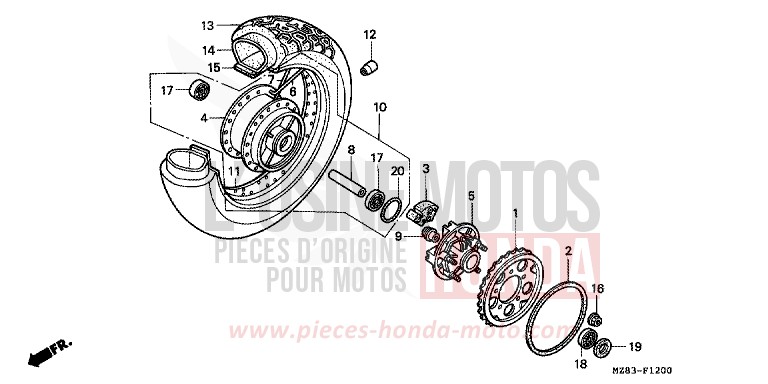 HINTERRAD von Shadow ACCURATE SILVER METALLIC (NH146B) von 1994