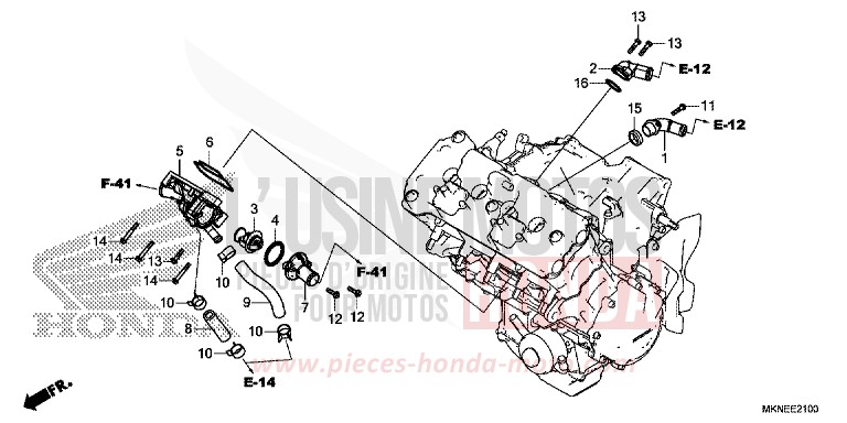 THERMOSTAT von CBR650R MAT GUNPOWDER BLACK METALLIC (NH436) von 2019
