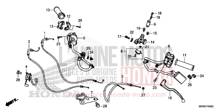 HEBELGRIFF/SCHALTER/KABEL von CBR650R MAT GUNPOWDER BLACK METALLIC (NH436) von 2019