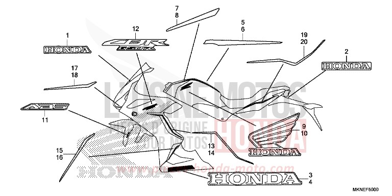 MARKE (1) von CBR650R MAT GUNPOWDER BLACK METALLIC (NH436) von 2019