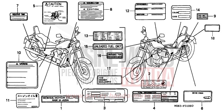 WARNETIKETT von Shadow CANDY GLORY RED-U (R101B) von 1996