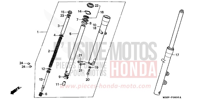 GABEL, VORNE von Shadow SCHWARZ (NH1H) von 1997