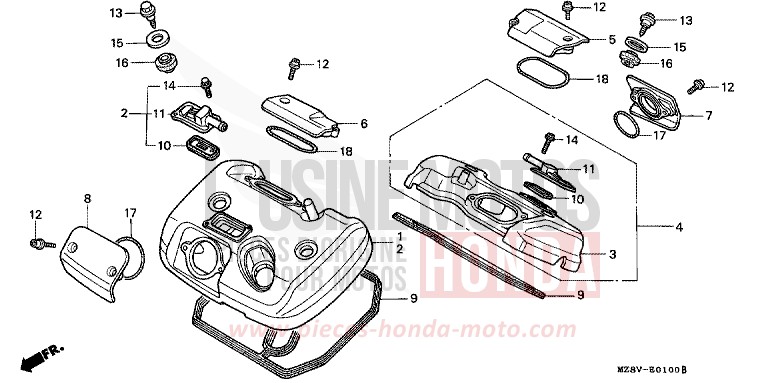 ZYLINDERKOPFDECKEL von Shadow SCHWARZ (NH1K) von 1997