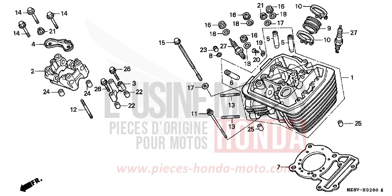 ZYLINDERKOPF (VORNE) von Shadow SAHARA BULE METALLIC (PB273) von 1999