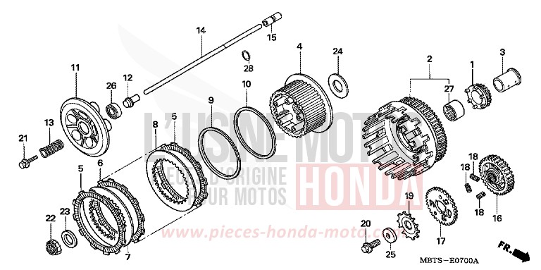 KUPPLUNG von Varadero PEARL BREEZY BLUE (PB341) von 2003