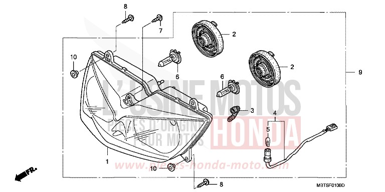 SCHEINWERFER von Varadero PEARL BREEZY BLUE (PB341) von 2003
