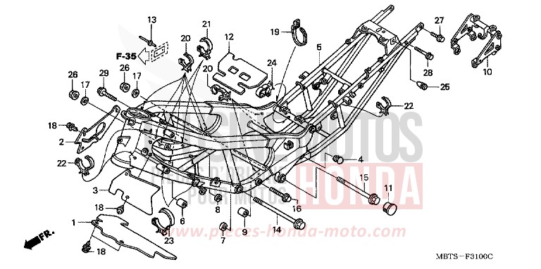RAHMENKOERPER (XL1000V) von Varadero PEARL BREEZY BLUE (PB341) von 2003