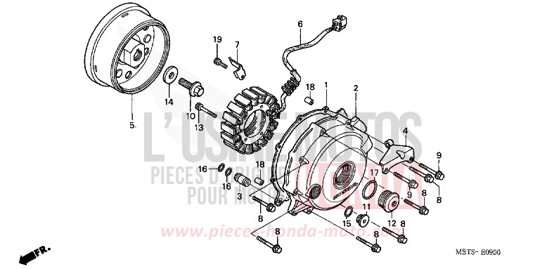 GENERATOR von Varadero SHIELD SILVER METALLIC (NH480) von 2003