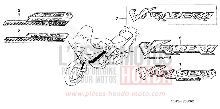 MARKE (E,ED,EK,F,G) von Varadero MUTE BLACK METALLIC (NH359) von 2004