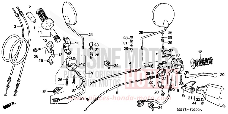SCHALTER/KABEL/HEBEL von Varadero PEARL BREEZY BLUE (PB341) von 2004