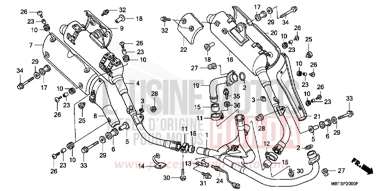 ABGAS-SCHALLDAEMPFER von Varadero PEARL BREEZY BLUE (PB341) von 2004
