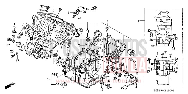 KURBELGEHAEUSE von Varadero SHIELD SILVER METALLIC (NH480) von 2004