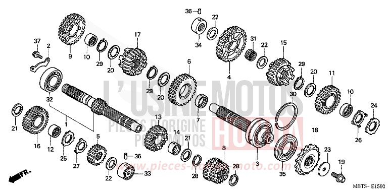 GETRIEBE von Varadero PEARL BREEZY BLUE (PB341) von 2006