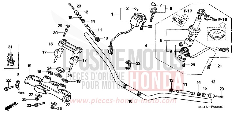 ROHRGRIFF/OBERE BRUECKE von Varadero SHIELD SILVER METALLIC (NH480) von 2006