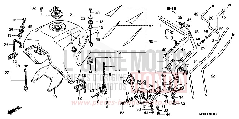 KRAFTSTOFFTANK von Varadero SHIELD SILVER METALLIC (NH480) von 2006