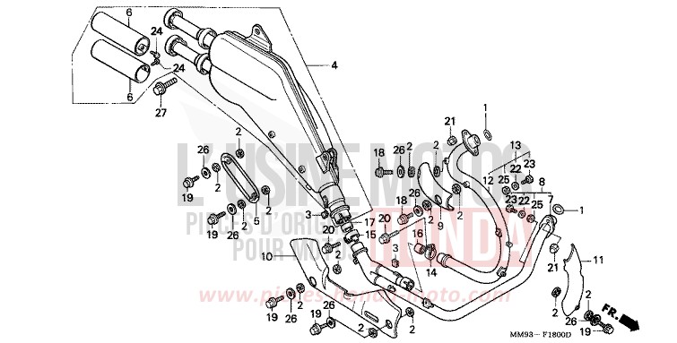 ABGAS-SCHALLDAEMPFER von Transalp MOONRISE PERPLE METALLIC (RP131E) von 1988