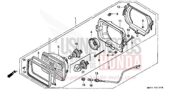 SCHEINWERFER (1) von Transalp PEARL ATLANTIS BLUE (B142H) von 1991