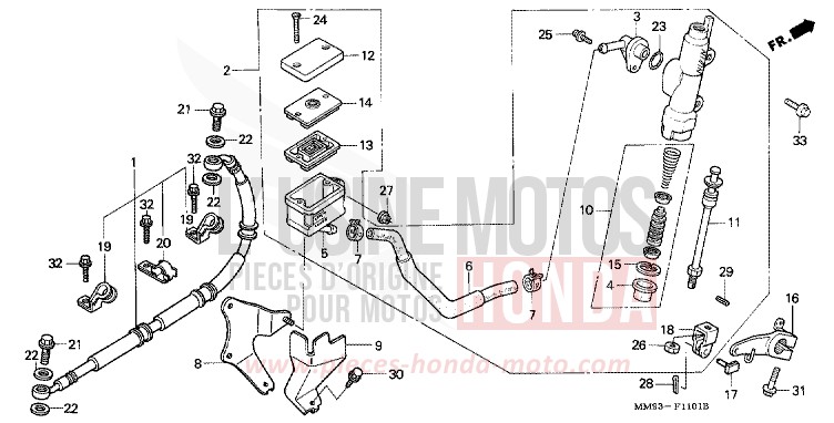 HAUPTBREMSZYLINDER, H. (XL600VM/VN/VP/VR) von Transalp MOONRISE PERPLE METALLIC (RP131E) von 1992