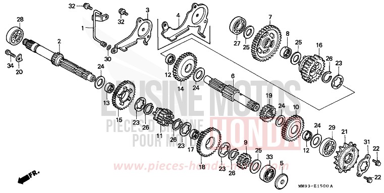 GETRIEBE von Transalp SPARKLING SILVER METALLIC (NH295A) von 1992