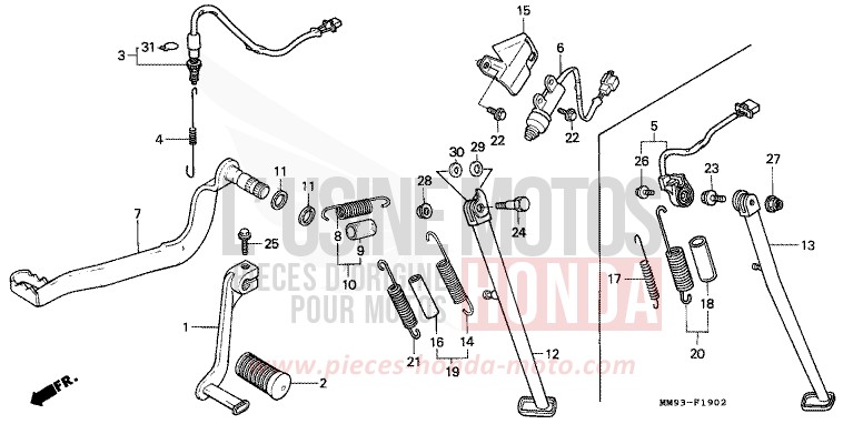 PEDAL/STAENDER (XL600VM/VN/VP/VR) von Transalp PR131E (PR131E) von 1993