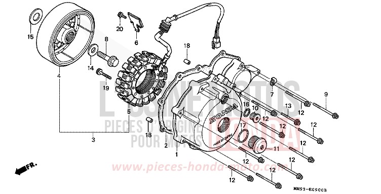 KURBELGEHAEUSEDECKEL, L./ GENERATOR von Transalp SPARKLER BLACK PEARL (NH343K) von 1993