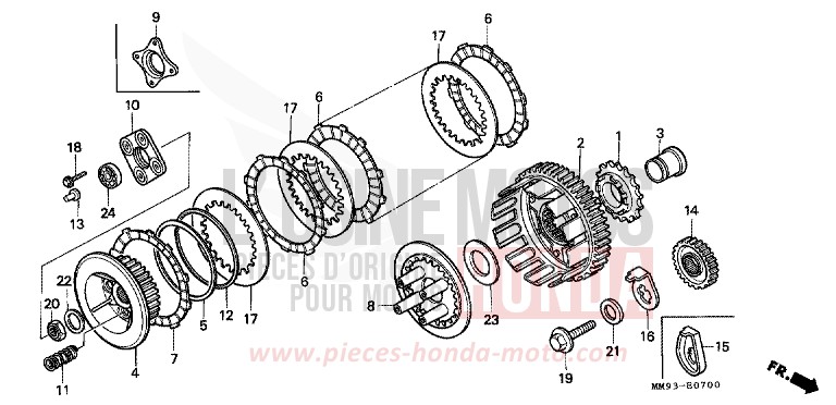 KUPPLUNG von Transalp SPARKLER BLACK PEARL (NH343K) von 1994