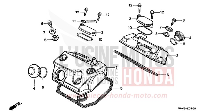 ZYLINDERKOPFDECKEL von Transalp ANCHOR GRAY METALLIC-U (NH229B) von 1996