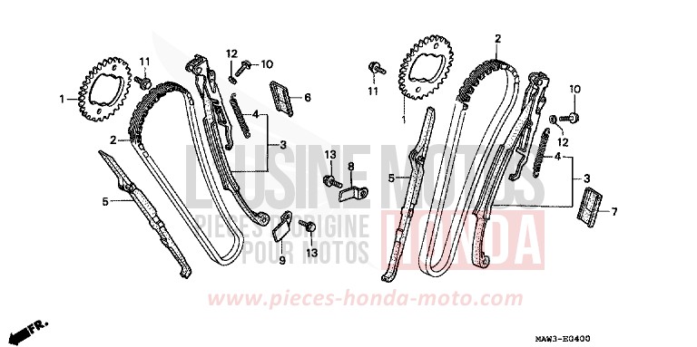 NOCKENWELLENKETTE/SPANNVORRICHTUNG von Transalp ANCHOR GRAY METALLIC-U (NH229B) von 1996