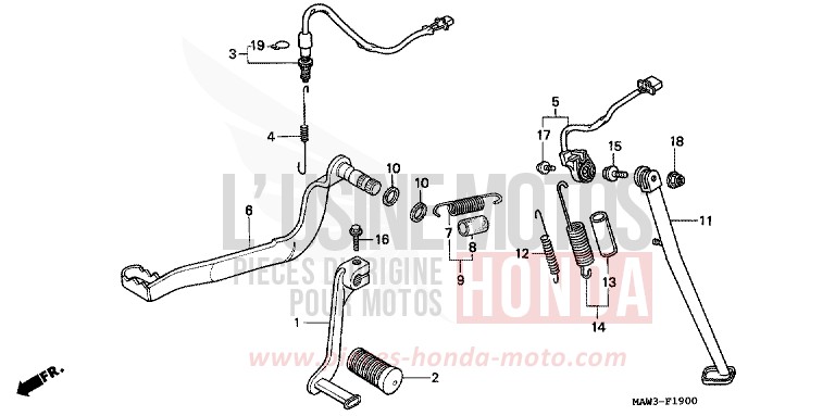 PEDAL/STAENDER von Transalp ANCHOR GRAY METALLIC-U (NH229B) von 1996