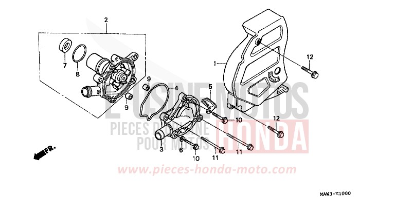 WASSERPUMPE von Transalp LAPIS BLUE METALLIIC (PB257H) von 1996