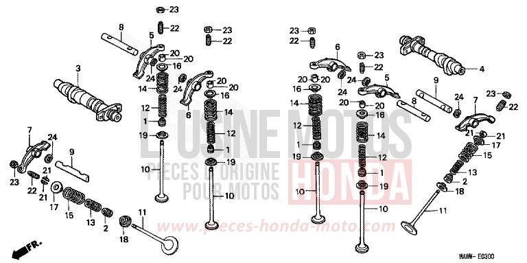 NOCKENWELLE/VENTIL von Transalp SCHWARZ (NH1D) von 1998
