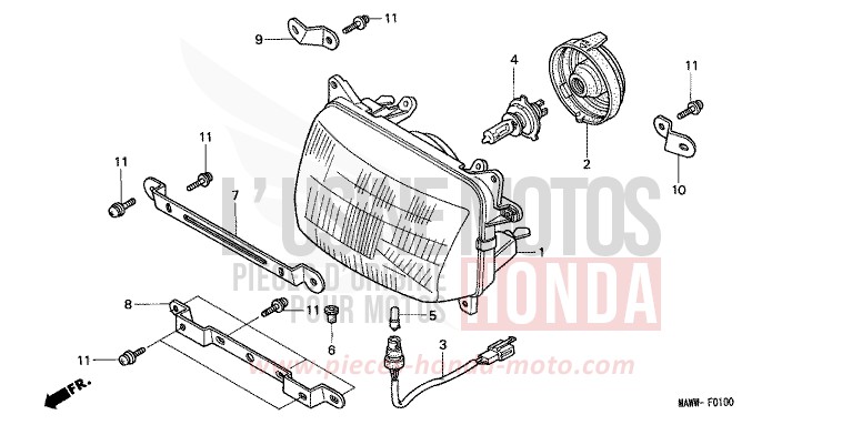 SCHEINWERFER von Transalp SCHWARZ (NH1D) von 1998