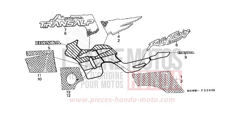 STREIFEN/MARKE (1) von Transalp RADIANT RED METALLIC (R218K) von 1998