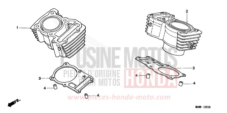 ZYLINDER von Transalp RADIANT RED METALLIC (R218K) von 1999
