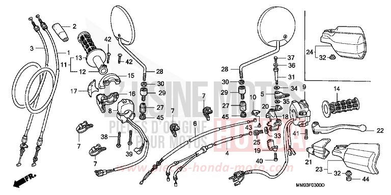 SCHALTER/KABEL von Transalp PEARL CRYSTAL WHITE (NH193P) von 1987