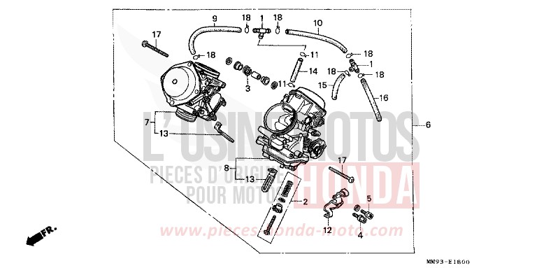 VERGASER (KOMPL.) von Transalp SPARKLER BLACK PEARL (NH343K) von 1987